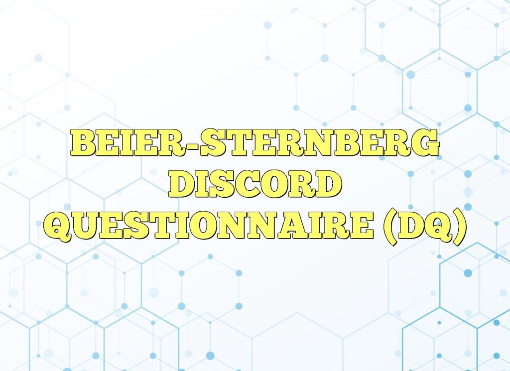 beier sternberg discord questionnaire dq