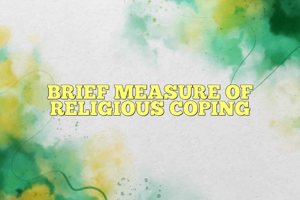 brief measure of religious coping