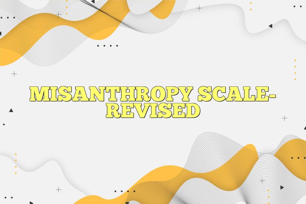 misanthropy scale revised
