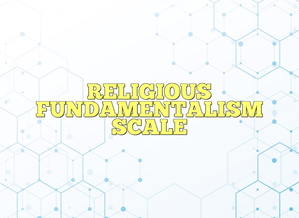 religious fundamentalism scale
