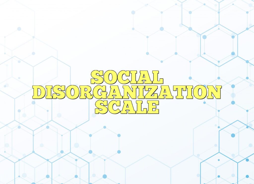 social disorganization scale