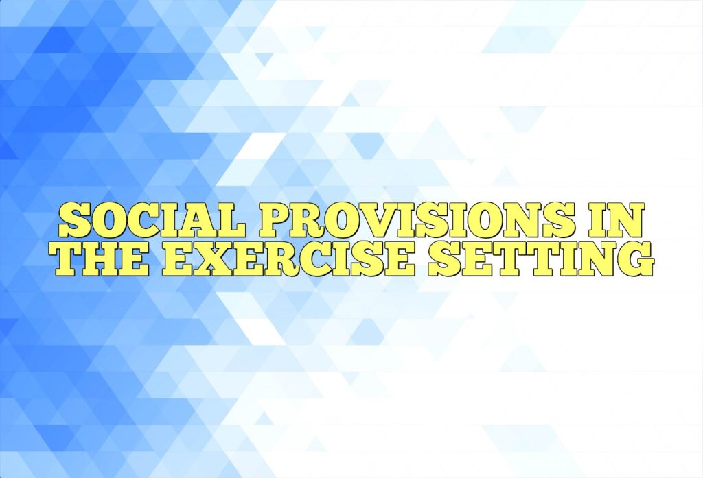 social provisions in the exercise setting