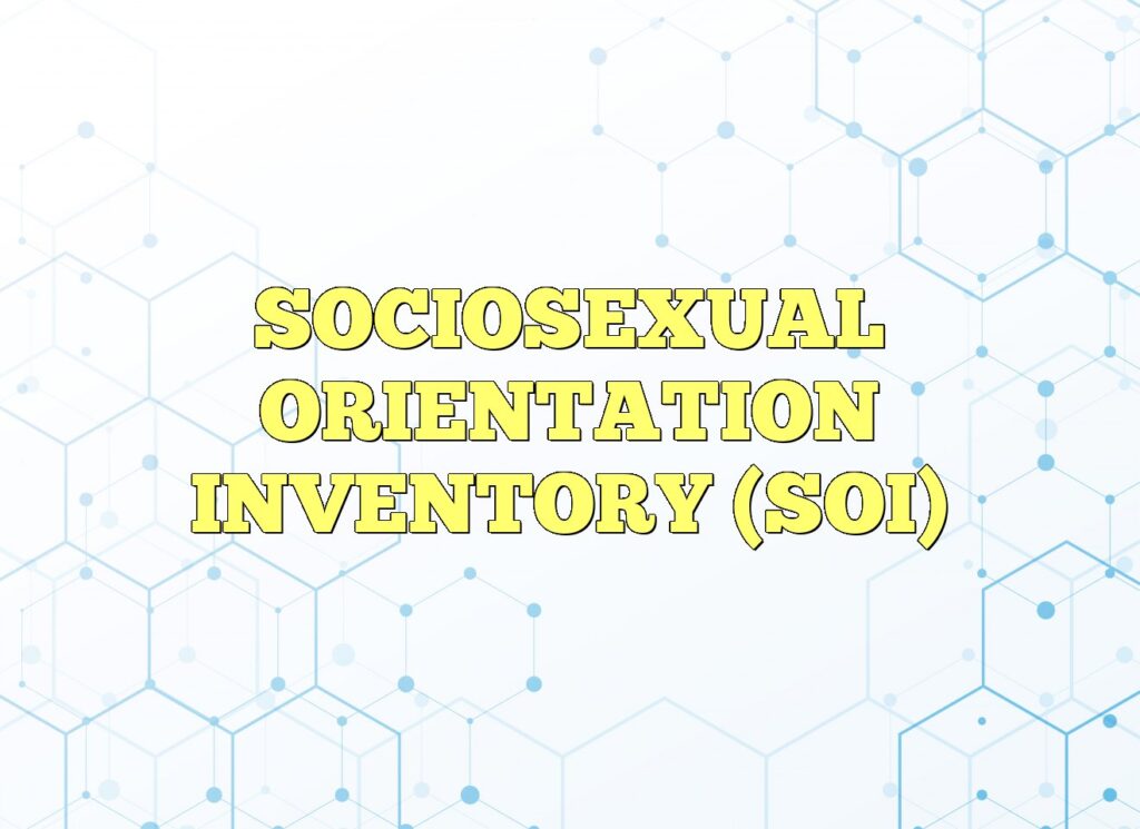 sociosexual orientation inventory soi