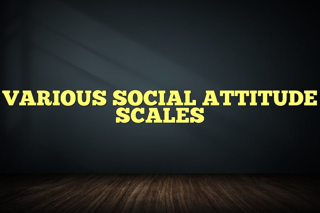 various social attitude scales