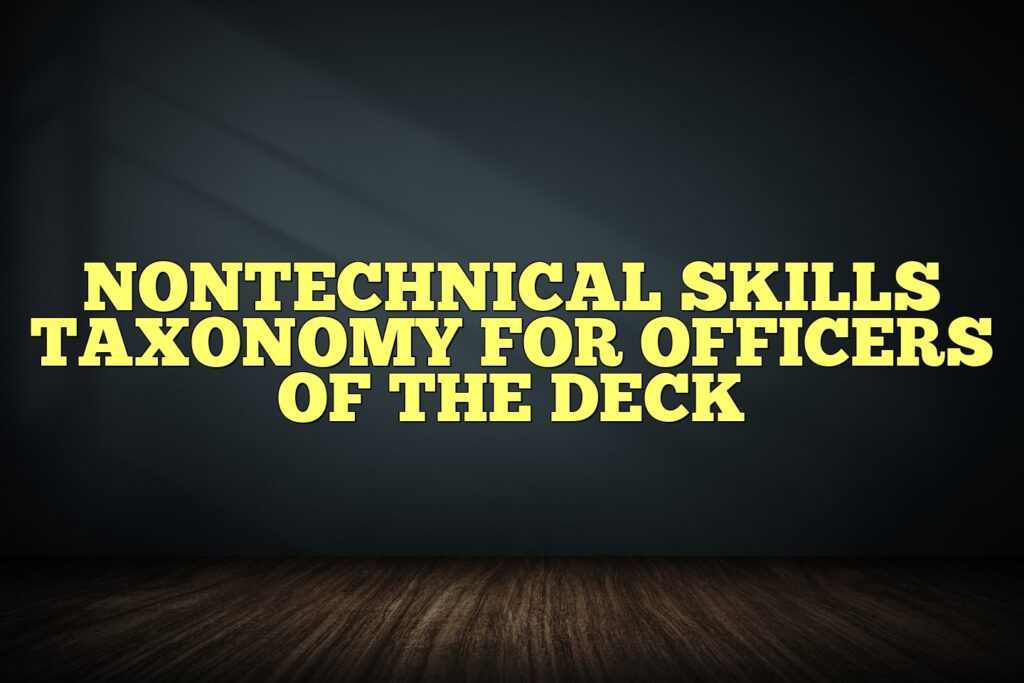 nontechnical skills taxonomy for officers of the deck