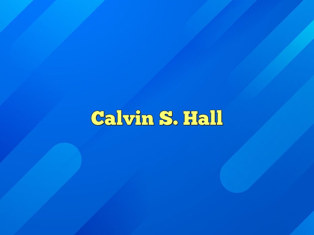 calvin s. hall