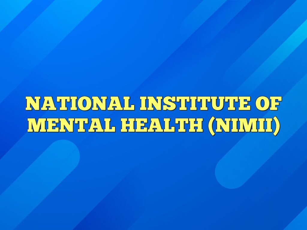 national institute of mental health nimii