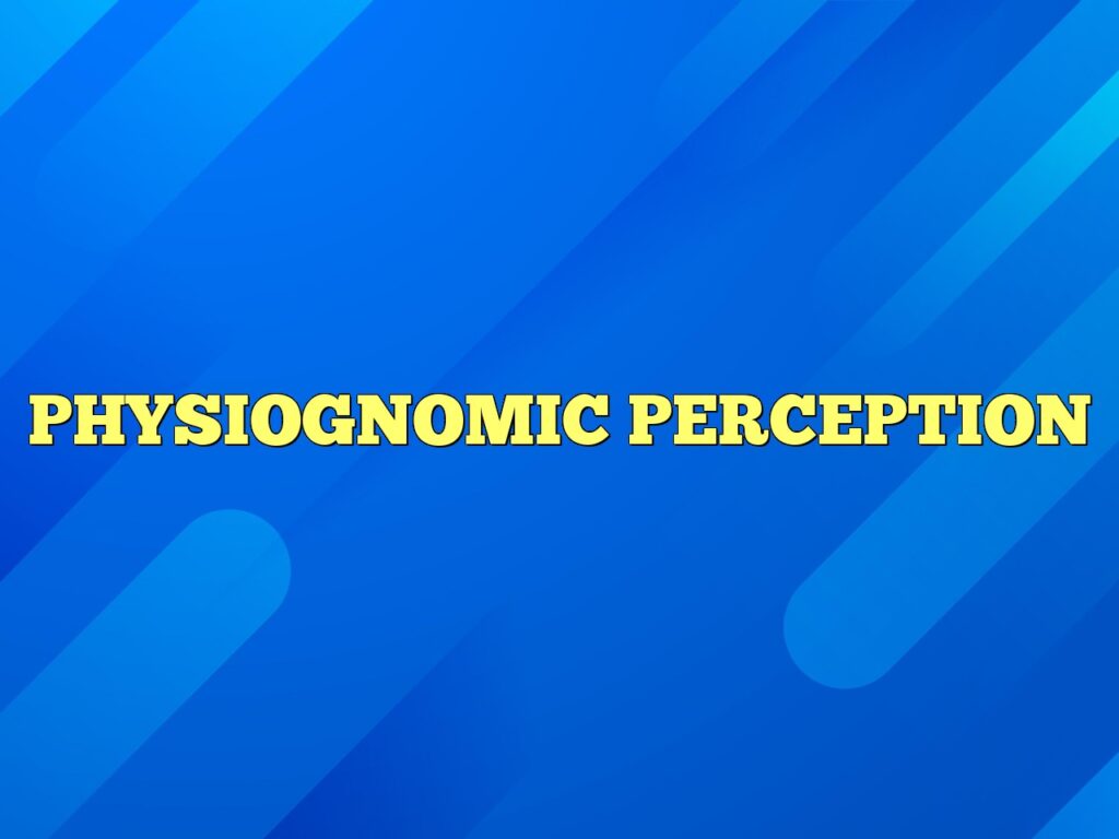 physiognomic perception