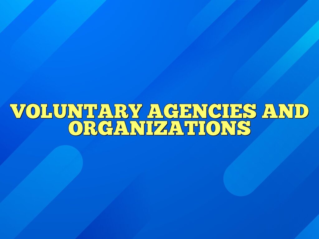 voluntary agencies and organizations