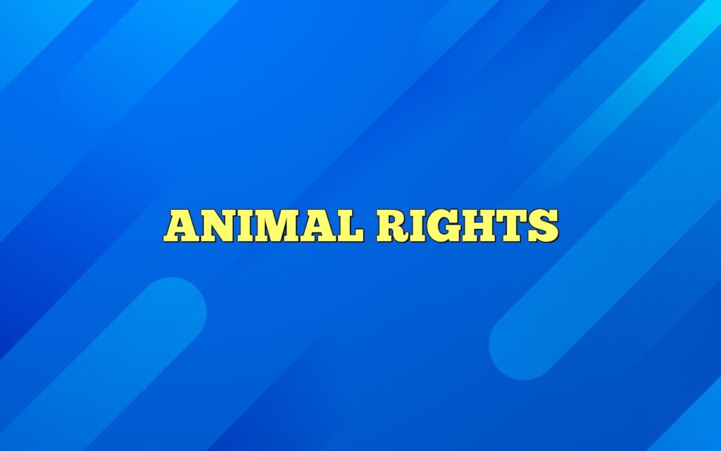 ANIMAL RIGHTS Definition & Meaning