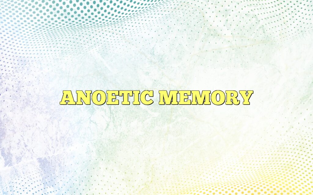 anoetic memory