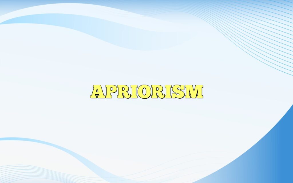apriorism
