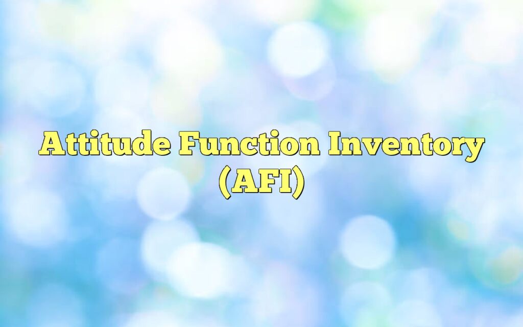 attitude function inventory afi5