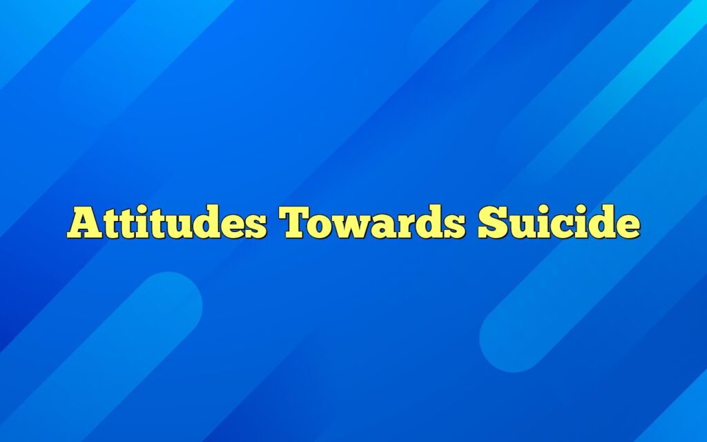attitudes towards suicide1