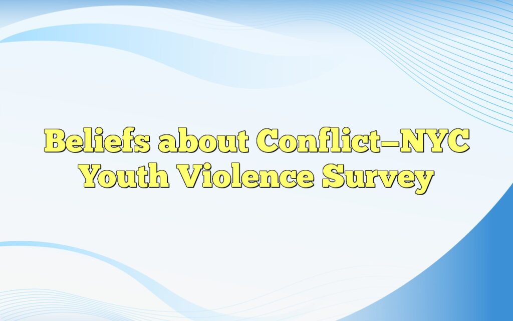 beliefs about conflictnyc youth violence survey1