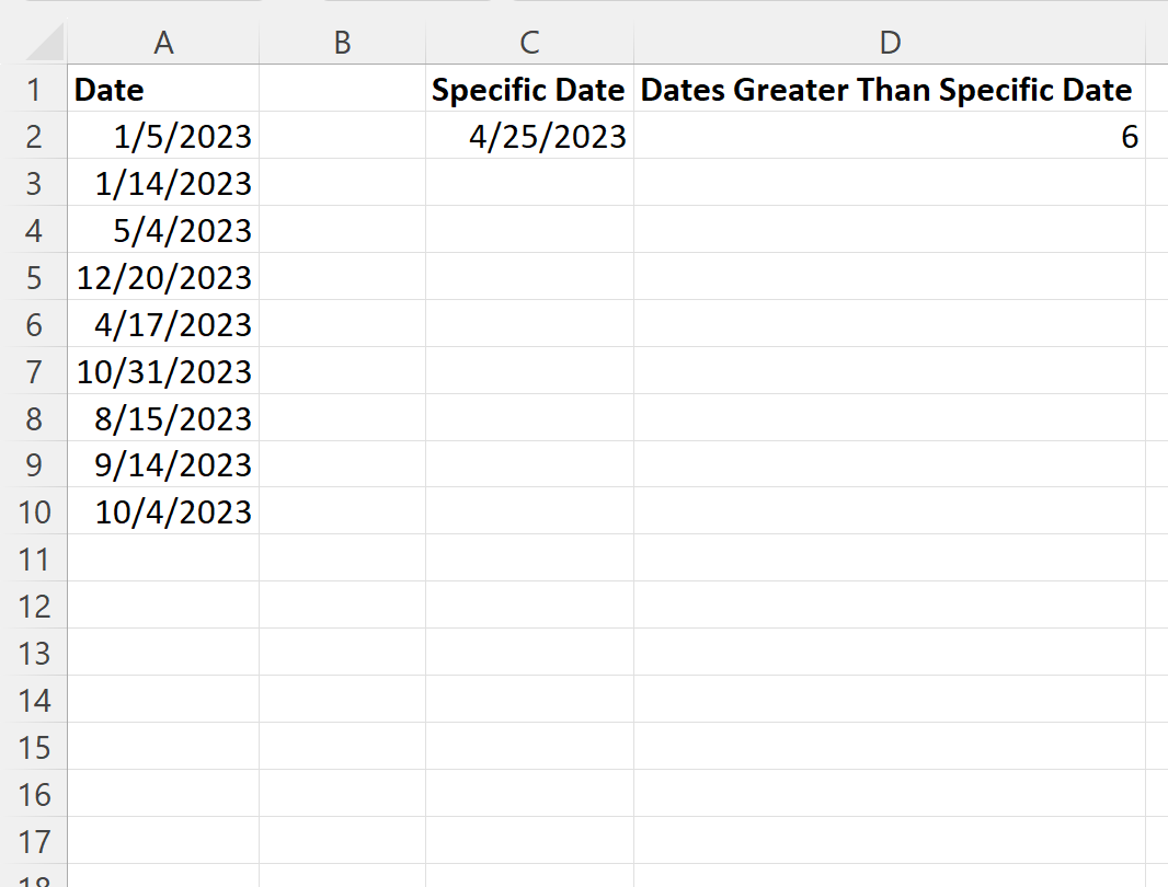 VBA countif greater than date
