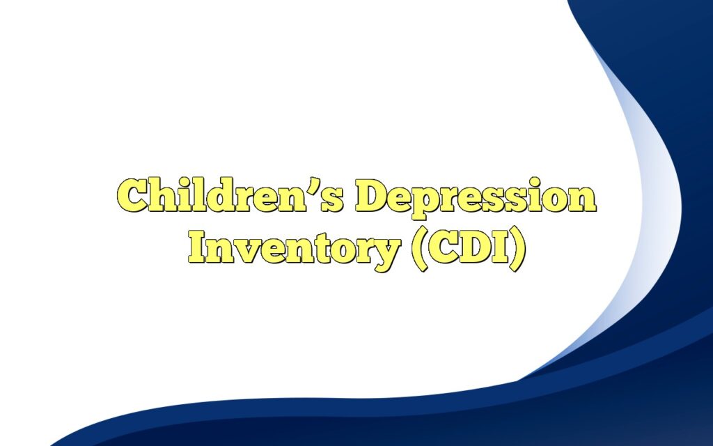 childrens depression inventory cdi2