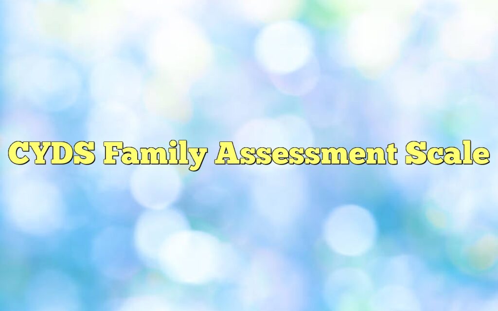 cyds family assessment scale
