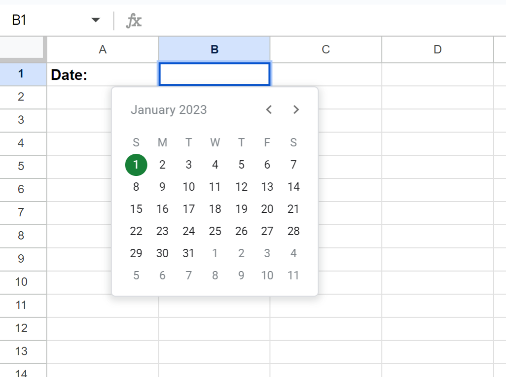 Google Sheets insert date picker