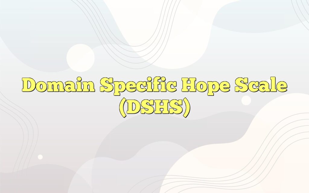 domain specific hope scale dshs2