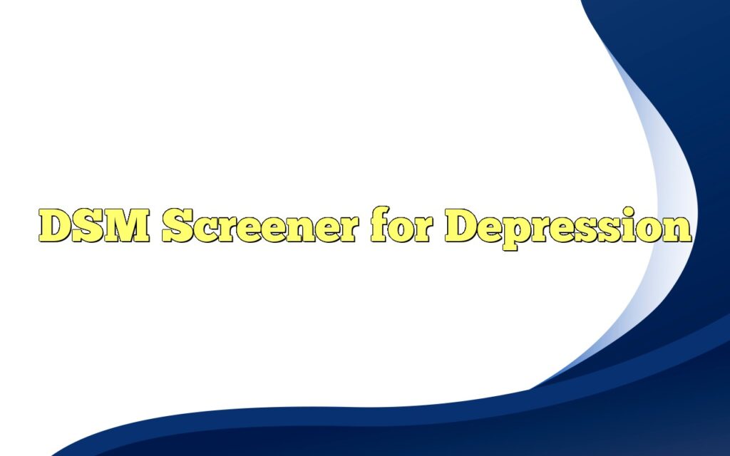 dsm screener for depression