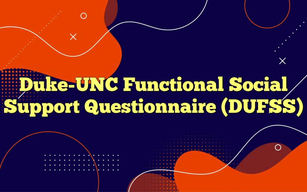 duke unc functional social support questionnaire dufss2