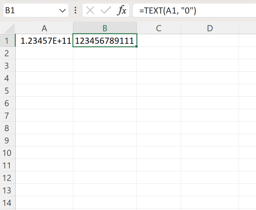 stop Excel from formatting numbers with E+11