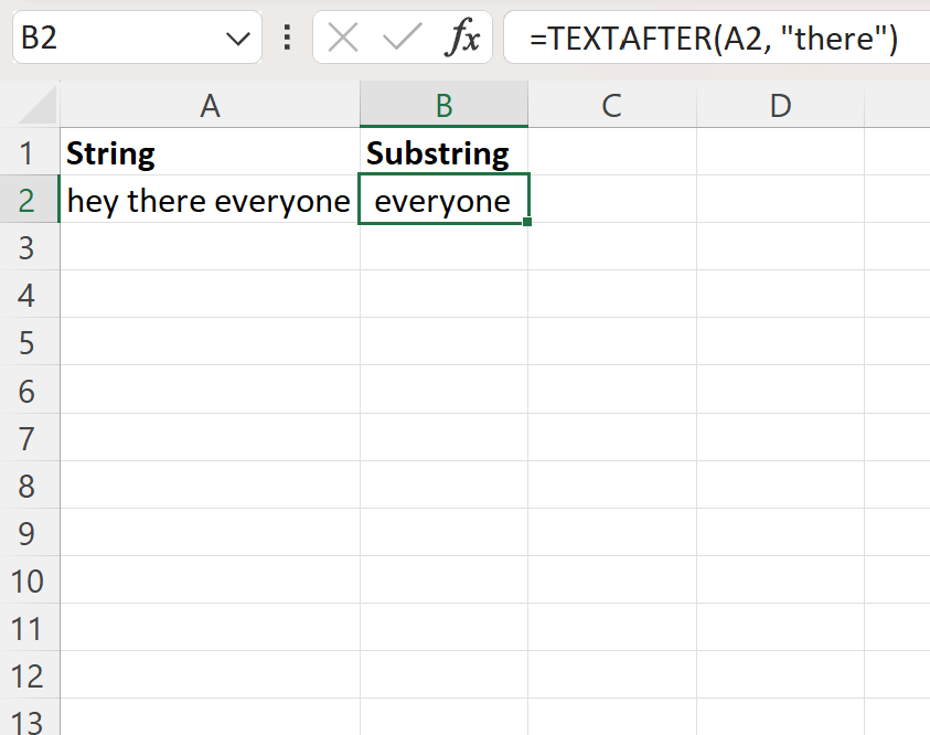 Excel get substring after specific text