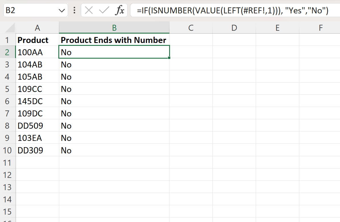 Excel check if cell ends with number