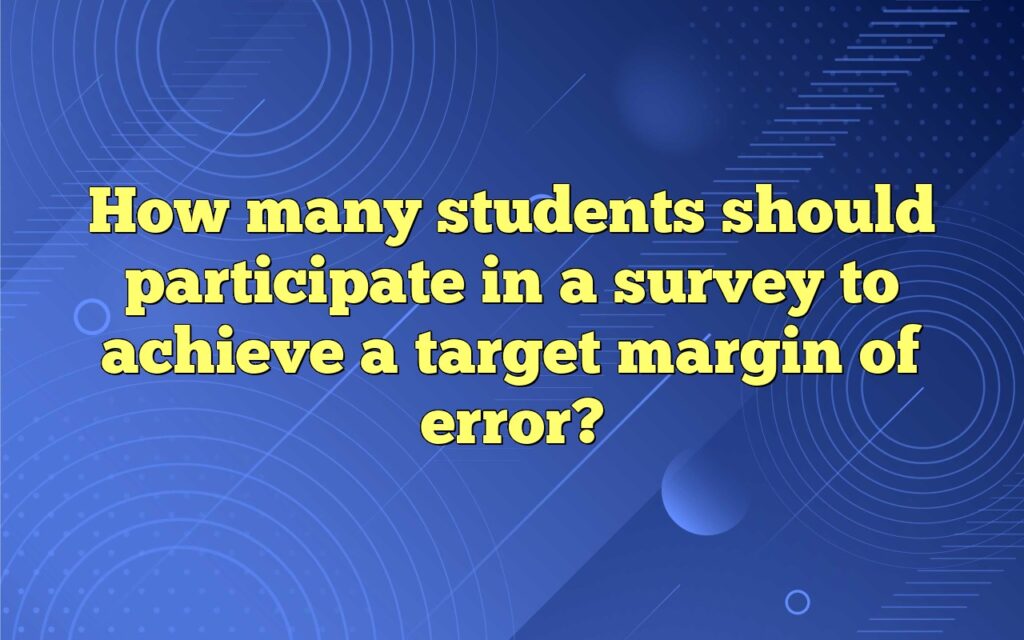 how many students should participate in a survey to achieve a target margin of error