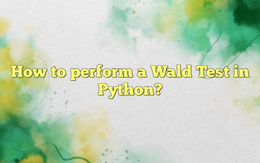 how to perform a wald test in python