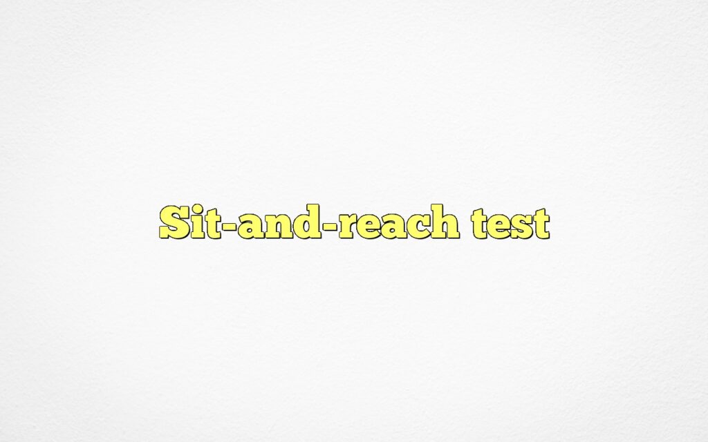 sit and reach test