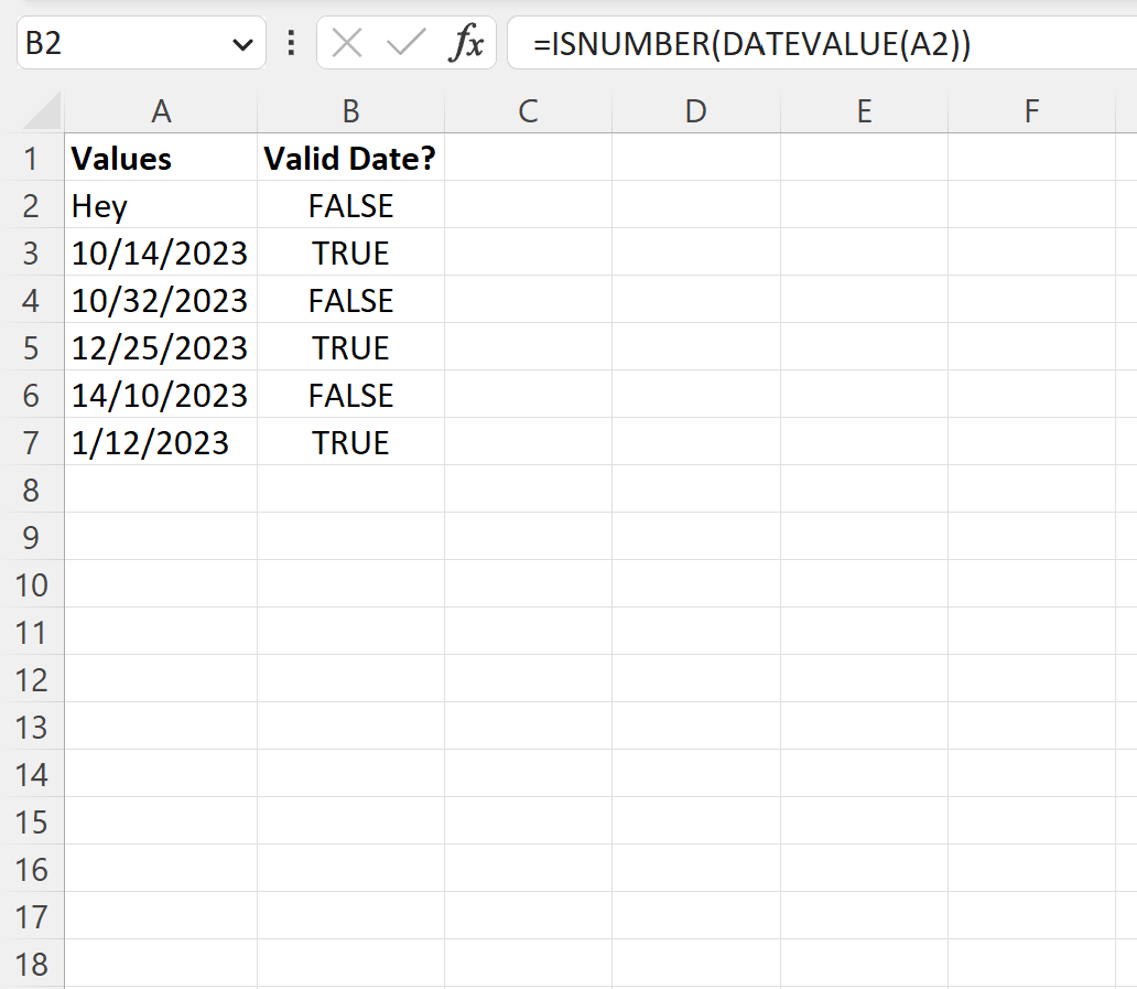 Excel check if cell is date