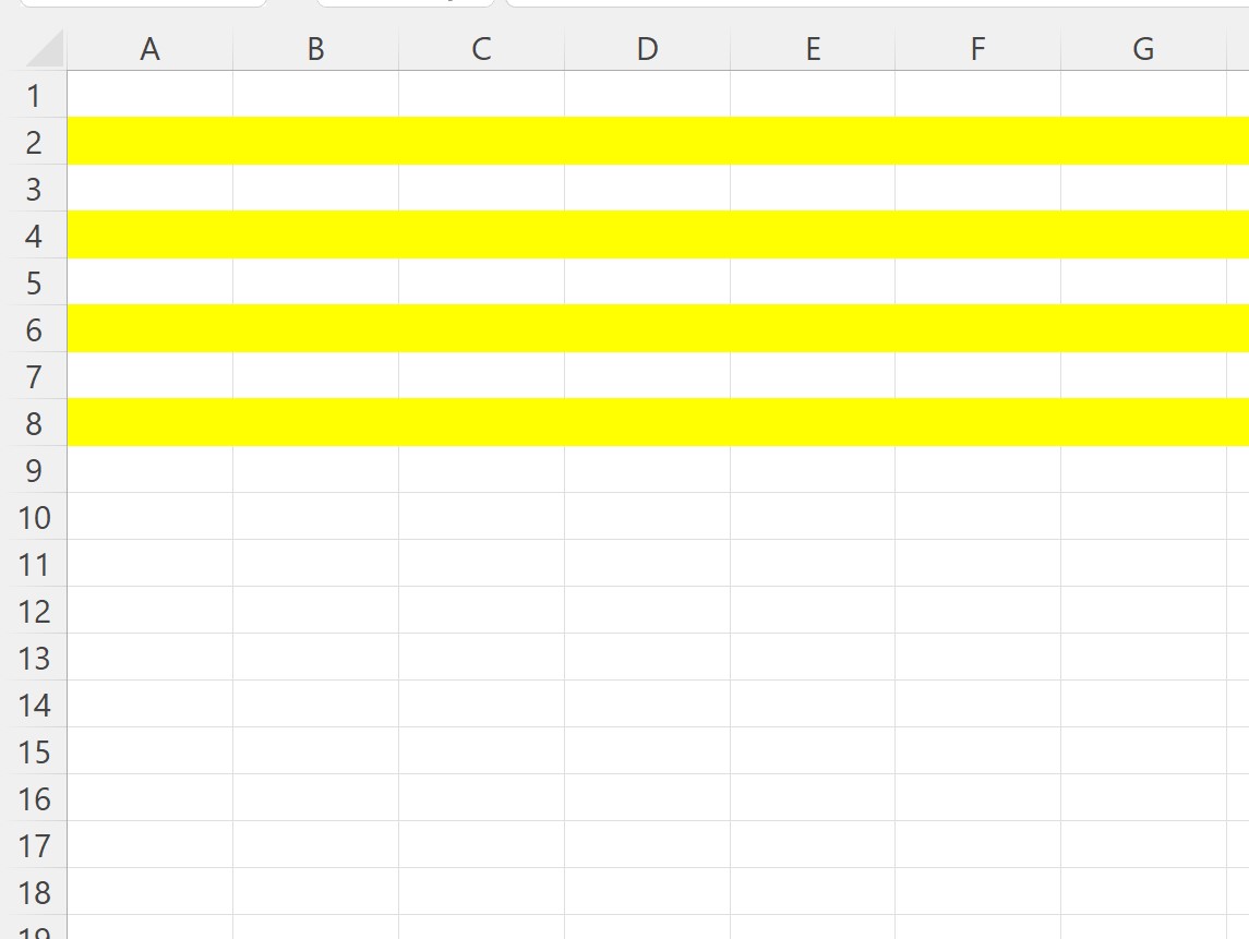 VBA highlight several specific rows