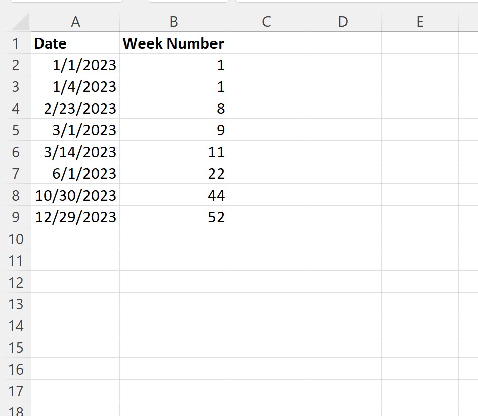VBA convert date to week number