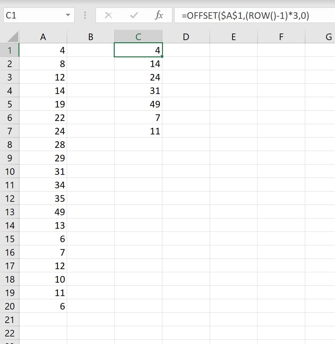 select every nth row in Excel