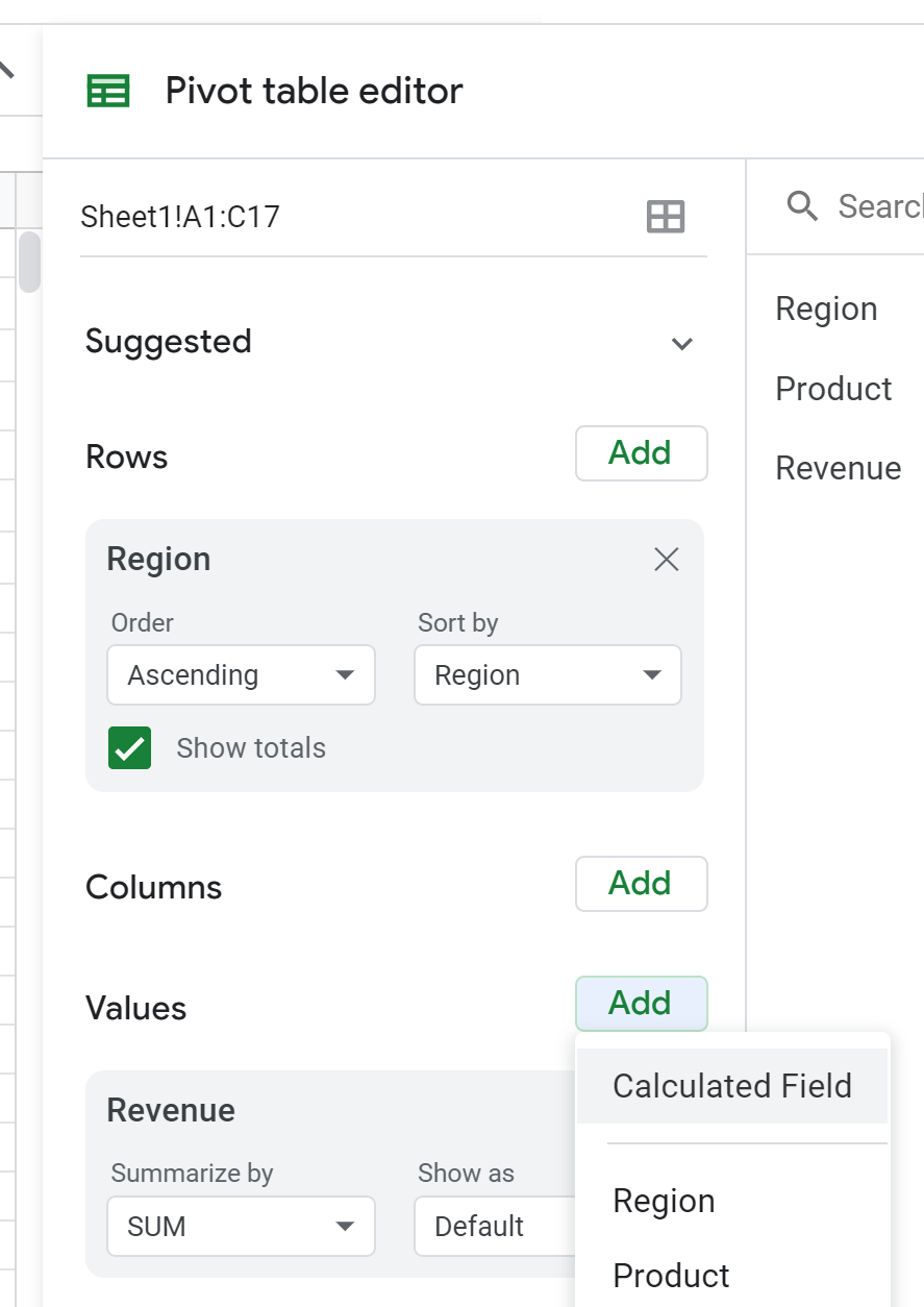 How Can I Add A Calculated Field To Pivot Table In Google Sheets