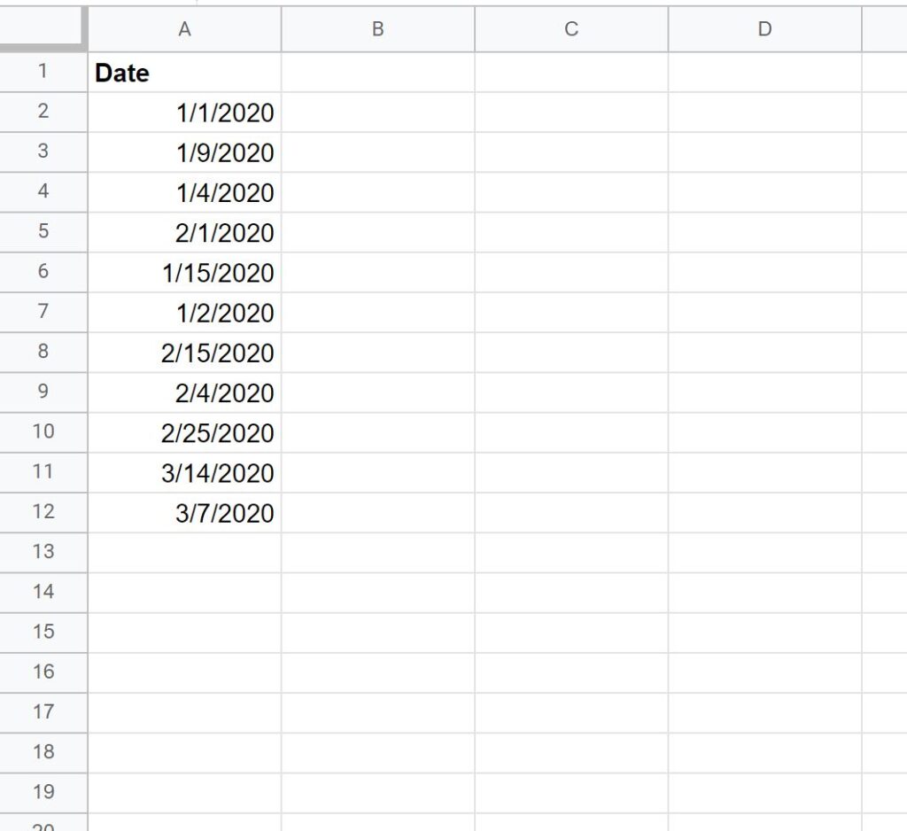 How to Sort by Date in Google Sheets (With Example)