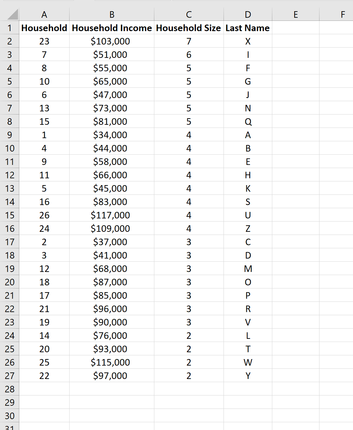 Multiple column sort in Excel