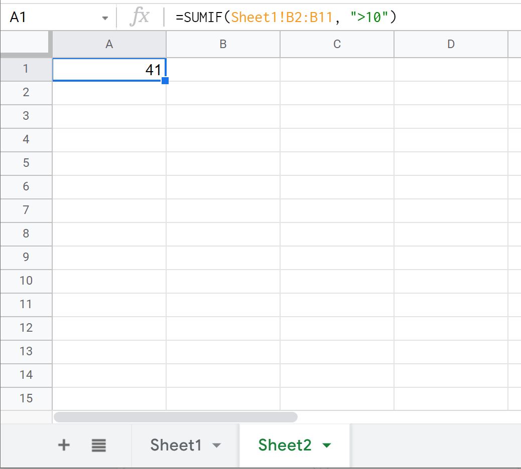 Google Sheets SUMIF from another sheet