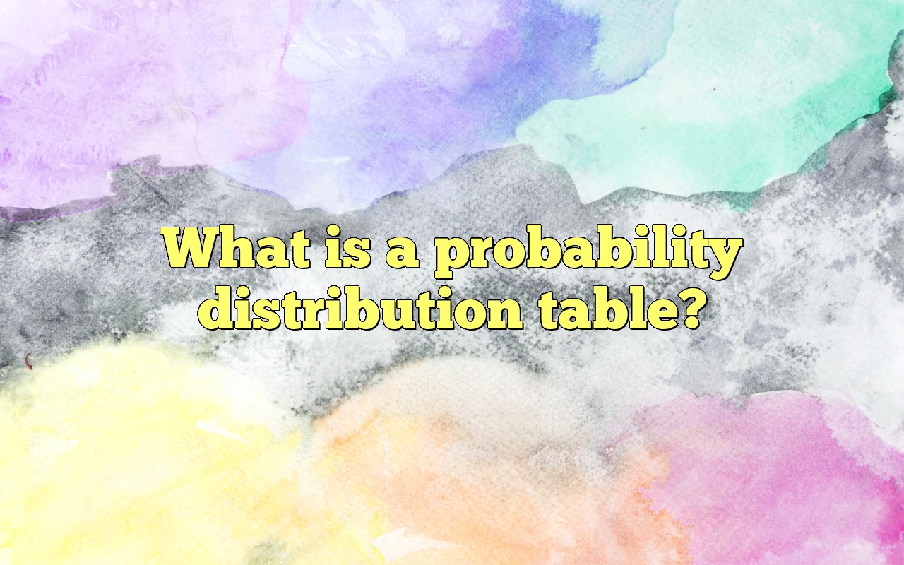 What Is A Probability Distribution Table?