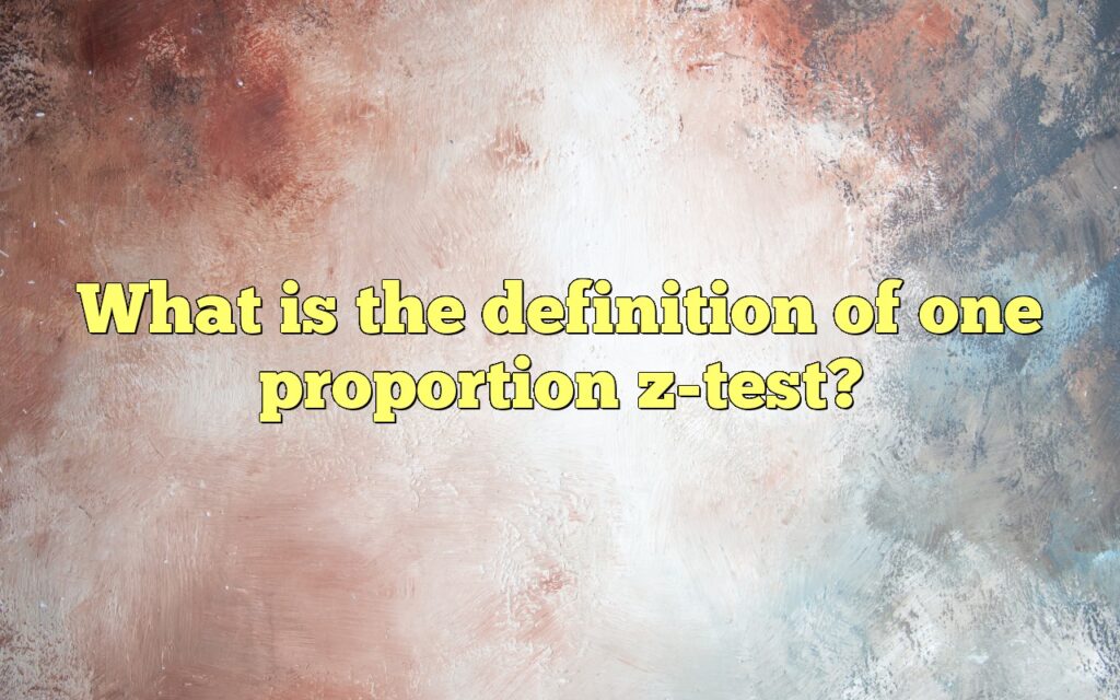What is the definition of one proportion z-test?