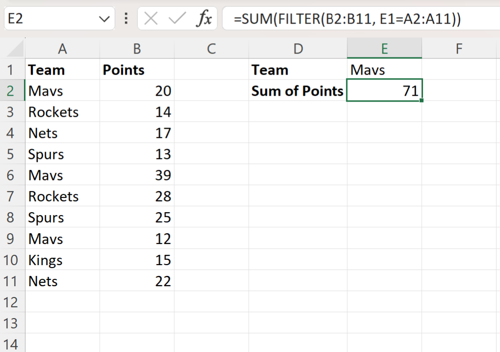 Excel XLOOKUP sum all matches