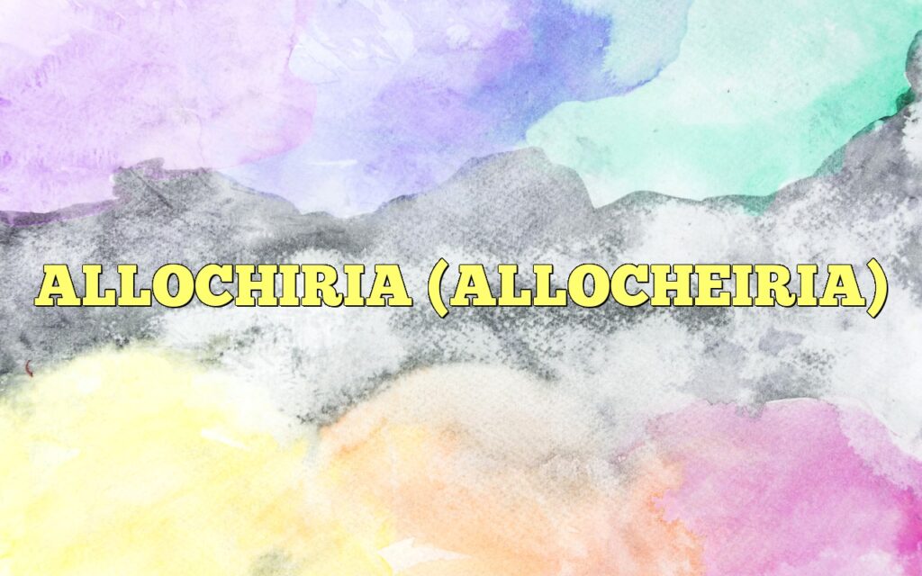 ALLOCHIRIA (ALLOCHEIRIA)