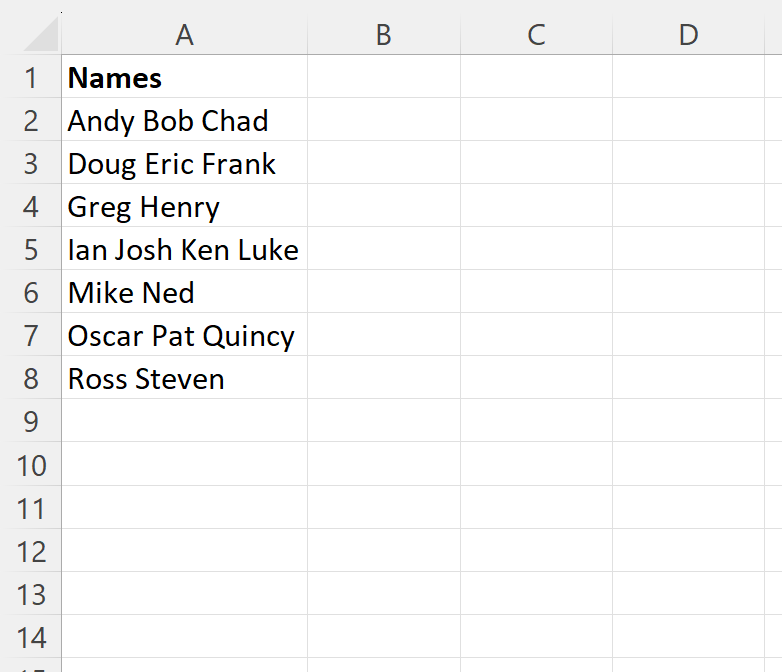 How can I add commas between words in Excel? Can you provide an example? 2