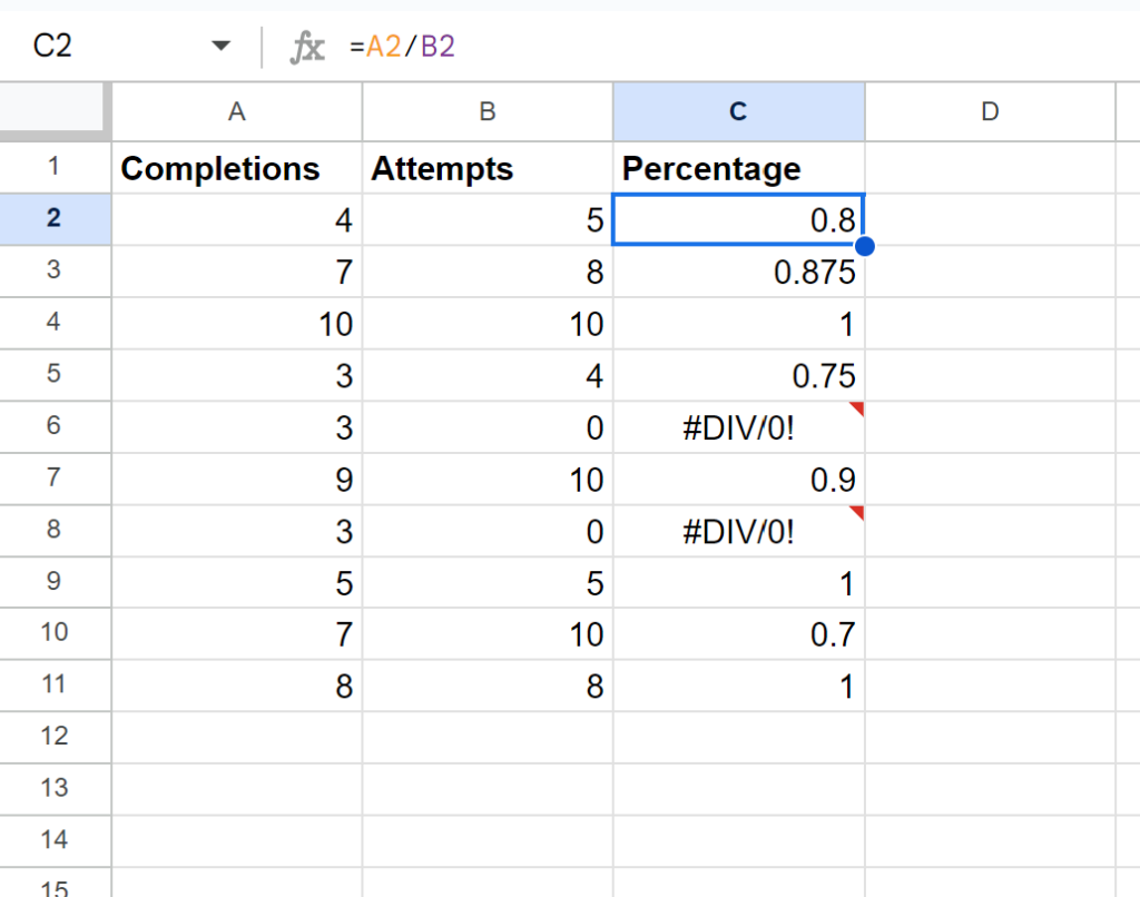 How can I use IFERROR in Google Sheets to display a blank cell if an error occurs? 2
