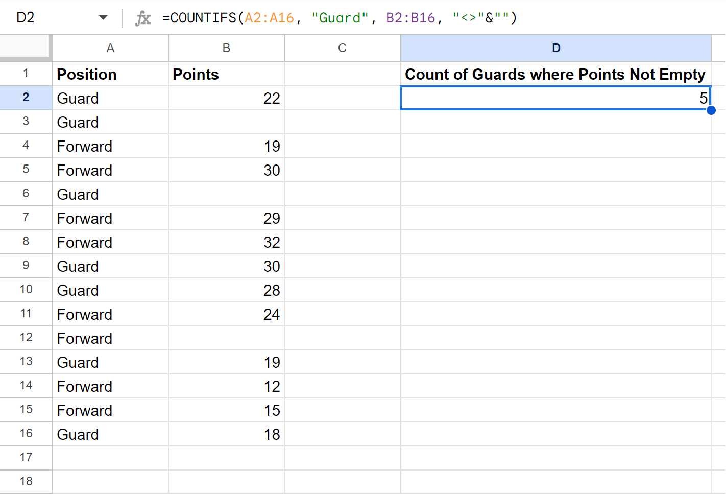 How To Count Cells With Criteria In Google Sheets Using COUNTA IF