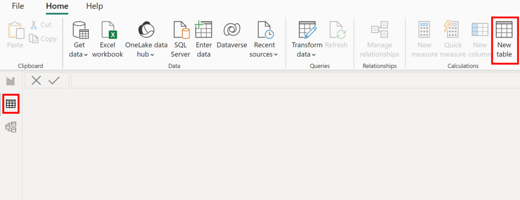 How can I create a table in Power BI using DAX? 2
