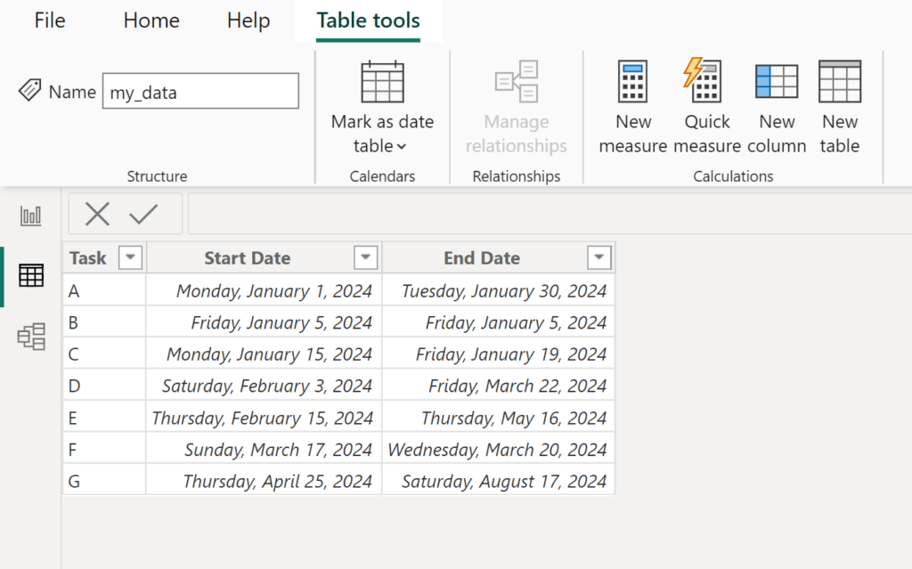 How can I calculate the number of working days between two dates in Power BI? 2