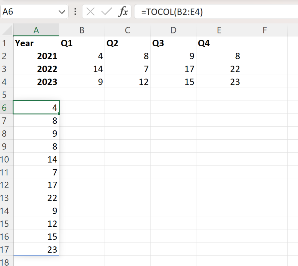 Excel flatten data